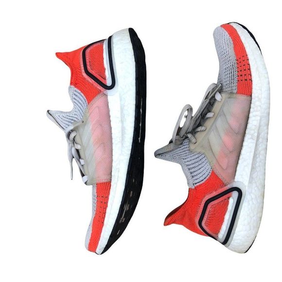 RARE 2019 adidas Ultra Boost 19 Raw White Active Orange Size 10 - Picture 4 of 15